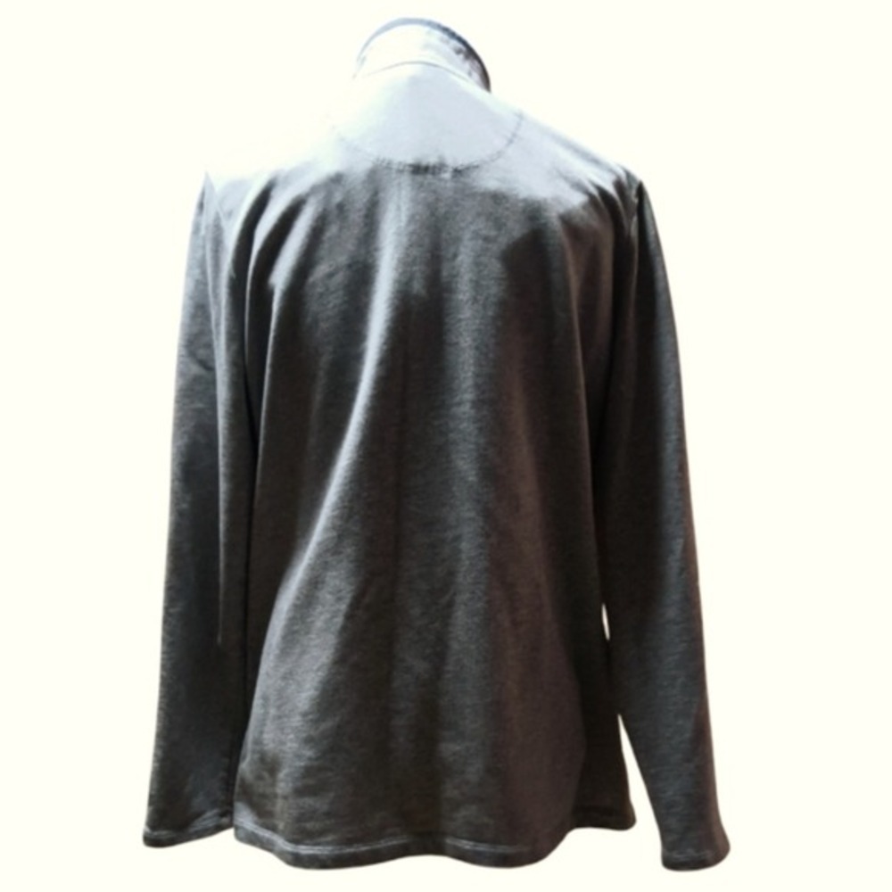 LL Bean Mens Gray Pullover Snap Neck Sweatshirt Sweater Size L 100% Cotton - Picture 3 of 7